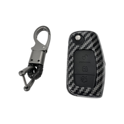 莫名其妙倉庫【AG008B 卡夢硬殼鑰匙套】福特 Ford New Fiesta 小肥精品配件空力套件